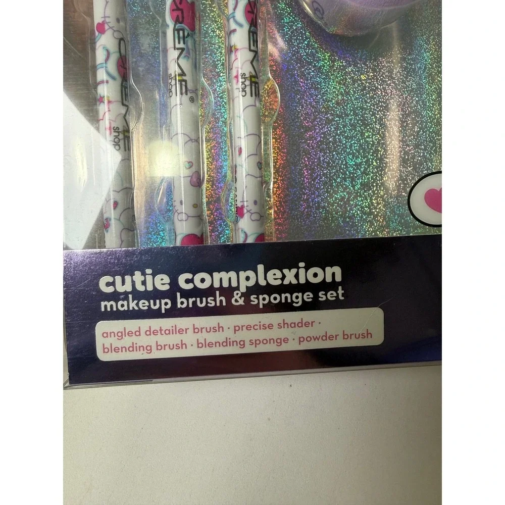 NEW The Creme Shop x Hello Kitty Cutie Complexion Brush Sponge‎ Set 5pc Purple